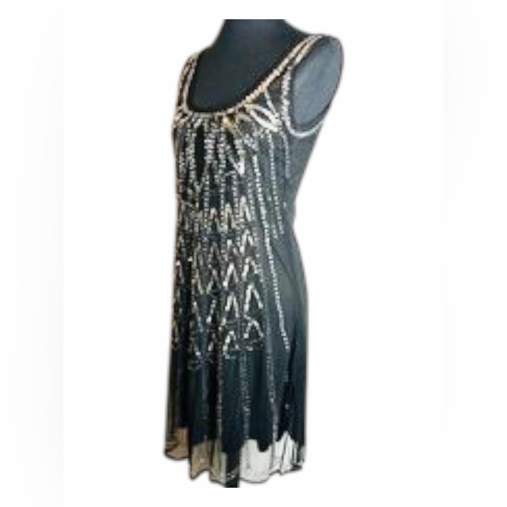 ANGIE Gray Embellished Sleeveless Shift Dress Sz S